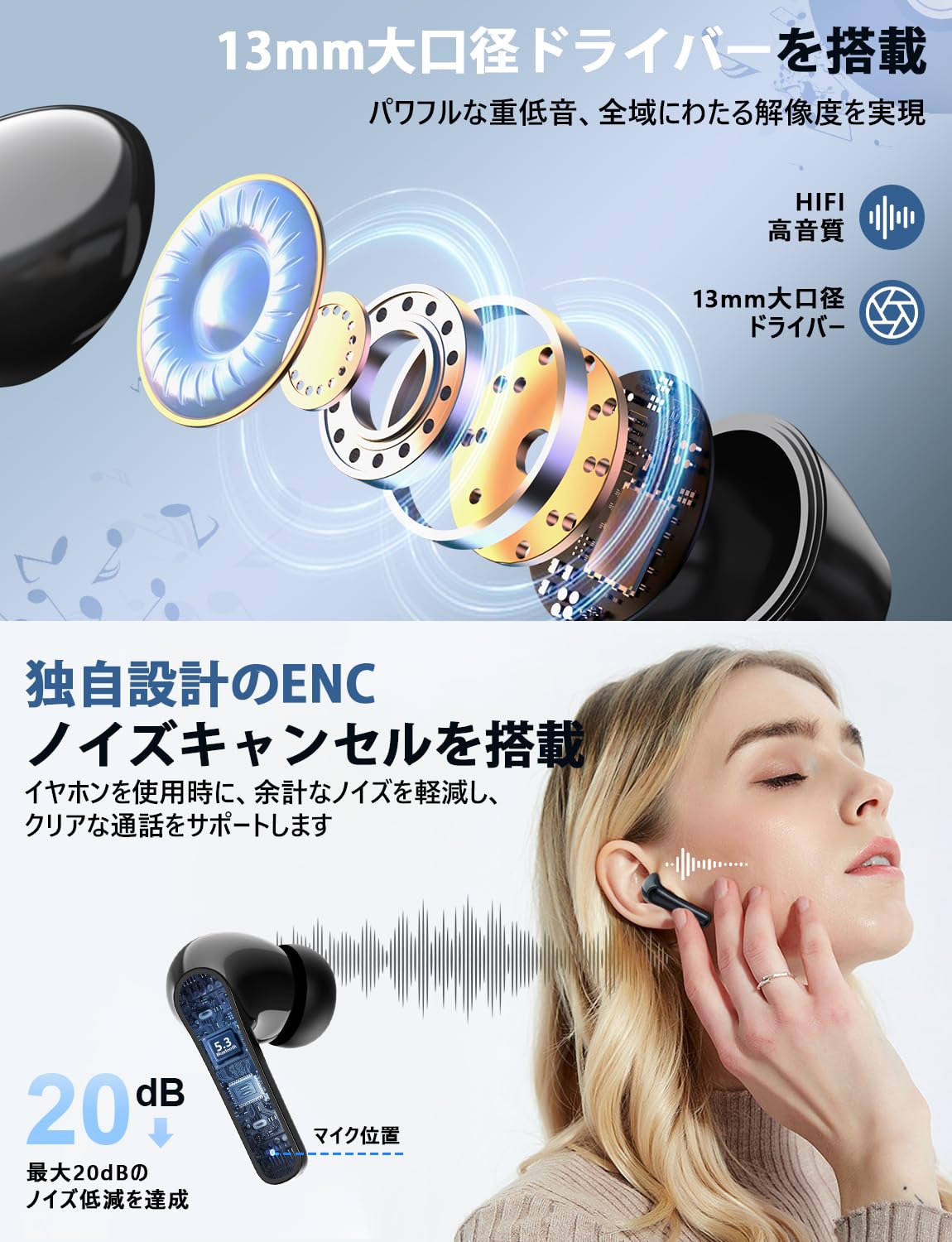 イヤホン bluetooth ワイヤレスイヤホン AIFENG ブルートゥース イヤホン LEDディスプレイ ノイズキャンセリング 長時間再生 自動ペアリング 完全ぶるーとぅーす イヤフォン タッチコントロール Type-C充電 IPX7防水 片耳/両耳 小型/軽量 iPhone/Android適用 WEB会議通勤/通学/スポーツ/音楽/ゲーム (ブラック)